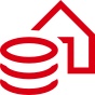 "money and property" icon; image used for HSBC India Coronavirus Financial Support page