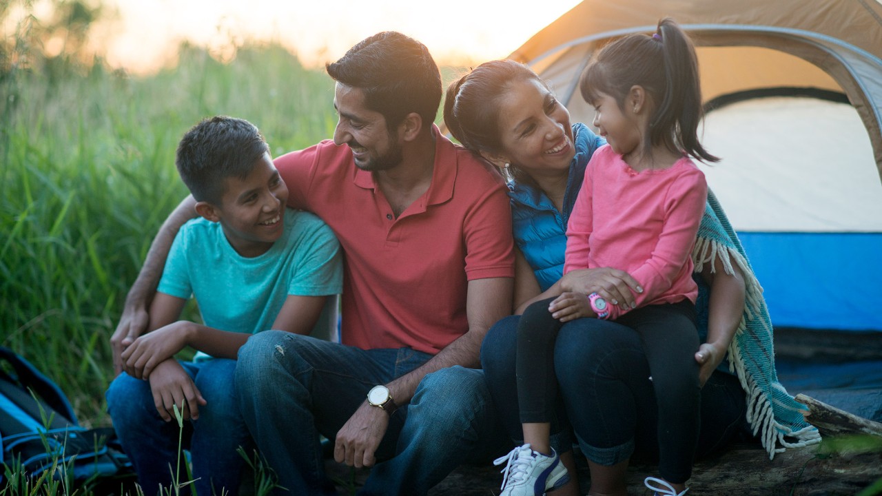 Family on the camping trip