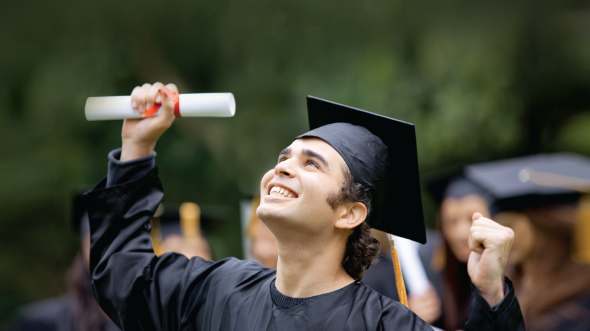 A guy looking up; image used for HSBC Goal planning page.