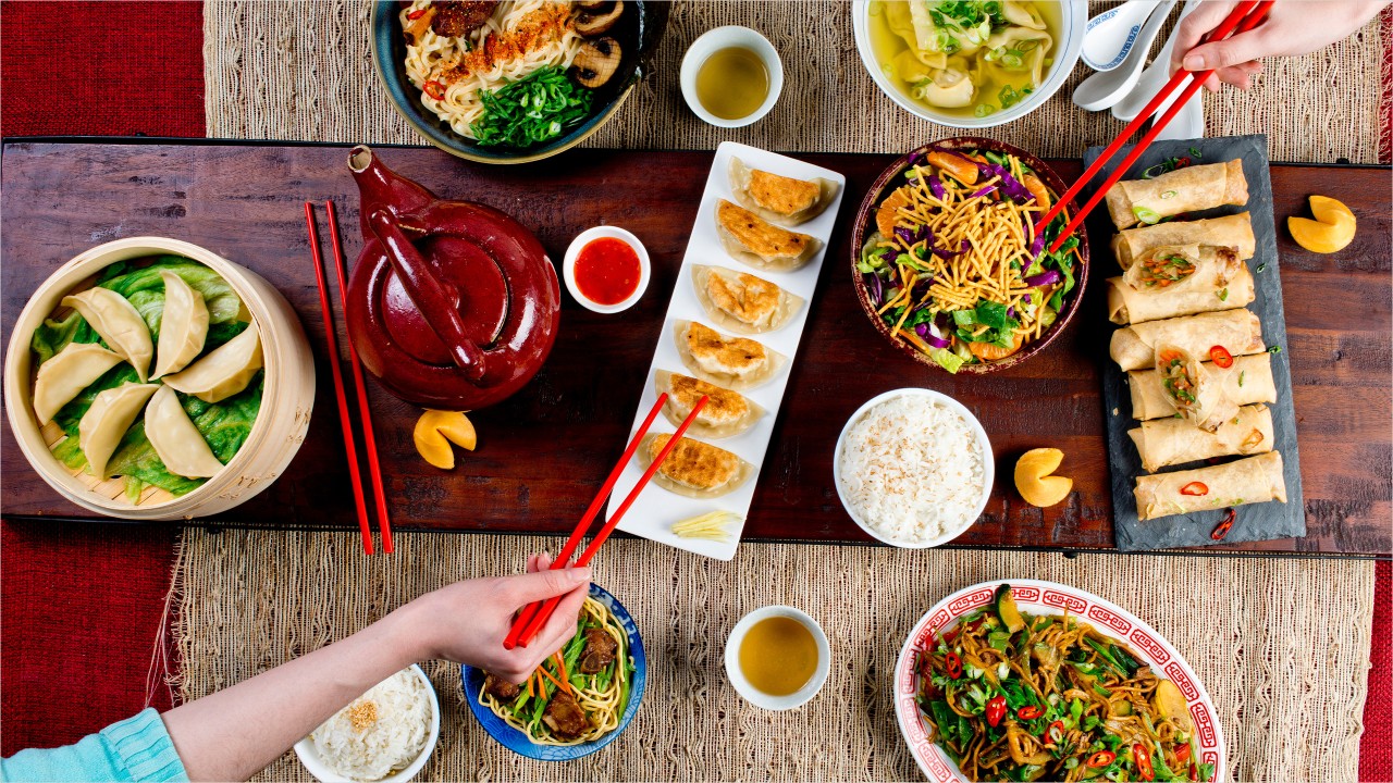 Multiple cuisine on the table; image used for HSBC India Taj Dining offers