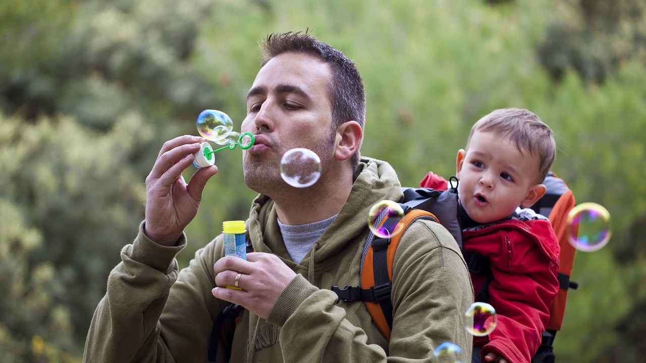 Father and son hiking; image used for HSBC Advance benefits page.
